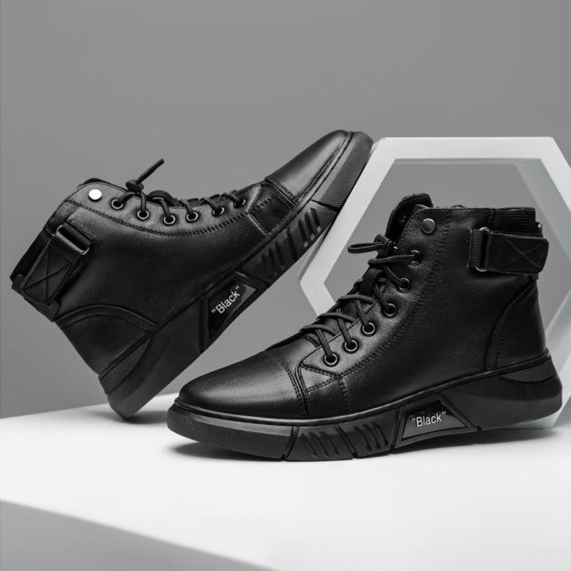 Comfortabele Leren Enkelboots voor Heren – Ademend, Schokdempend & Stijlvol