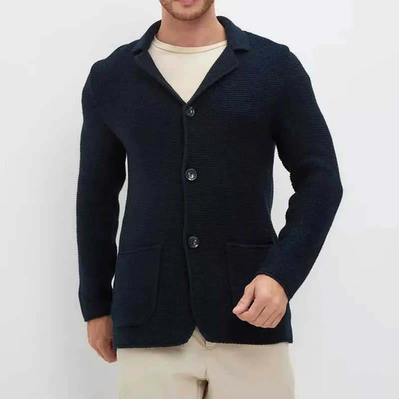 Gezellige Knopen-Voorkant Gebreide Heren Cardigan – Stijlvolle, Warme en Comfortabele Herentrui