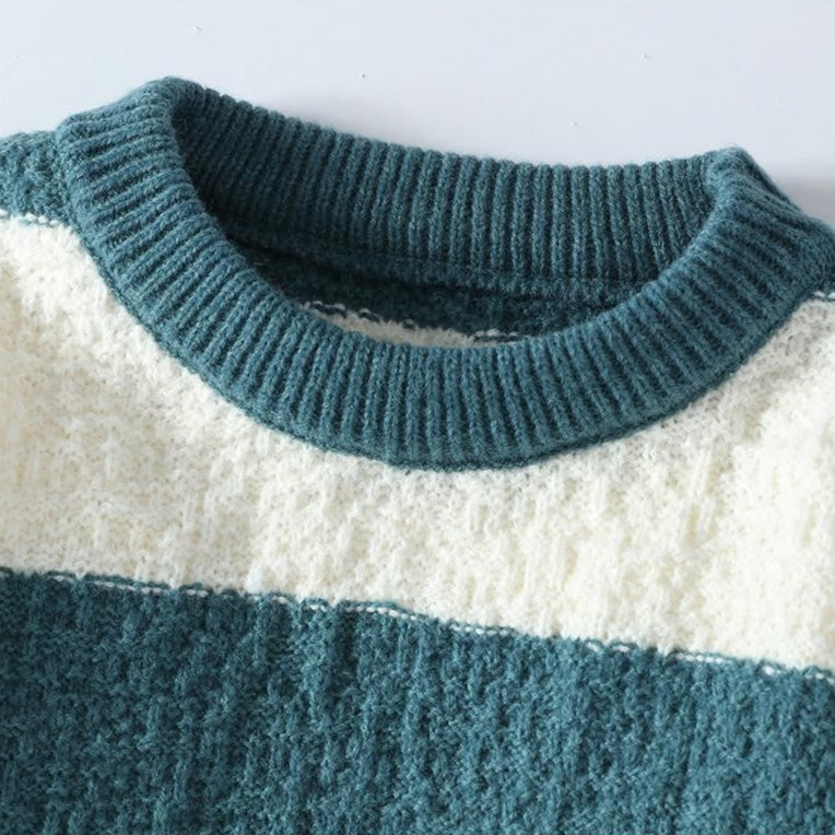 Gestreepte Trui voor Heren – Warme Lichtgewicht Gebreide Pullover