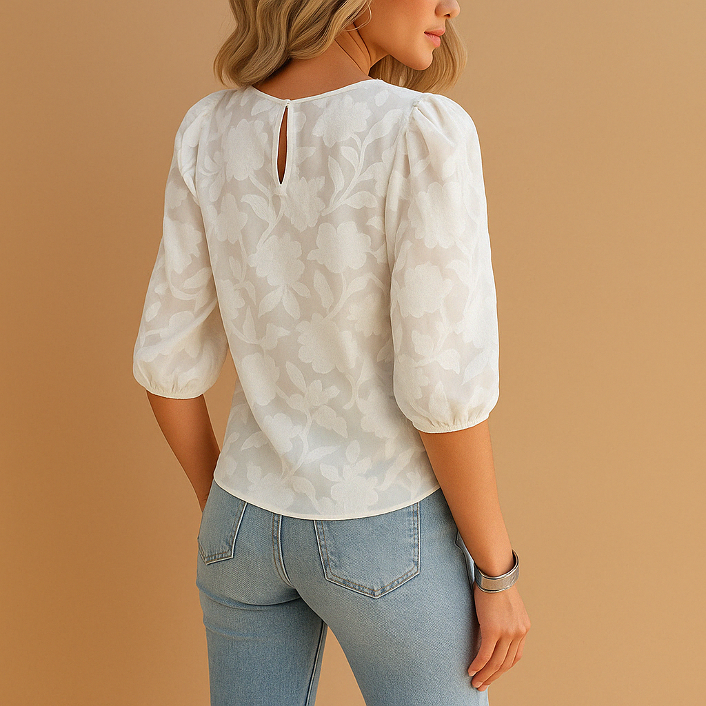 Dames Bloementop – Elegante Stijl met Flatterende Pasvorm