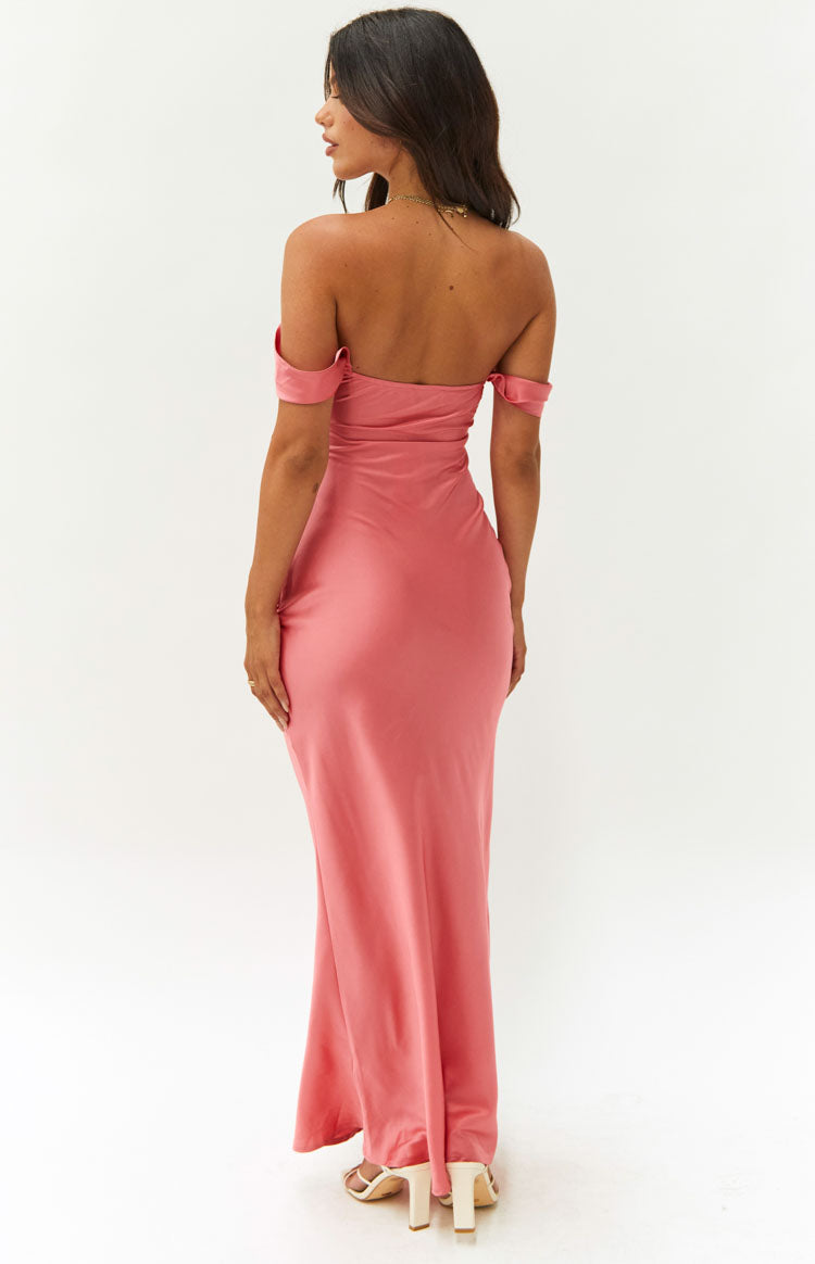 Off-shoulder Satijnen Jurk – Elegante Midi Jurk voor Feest & Speciale Gelegenheden
