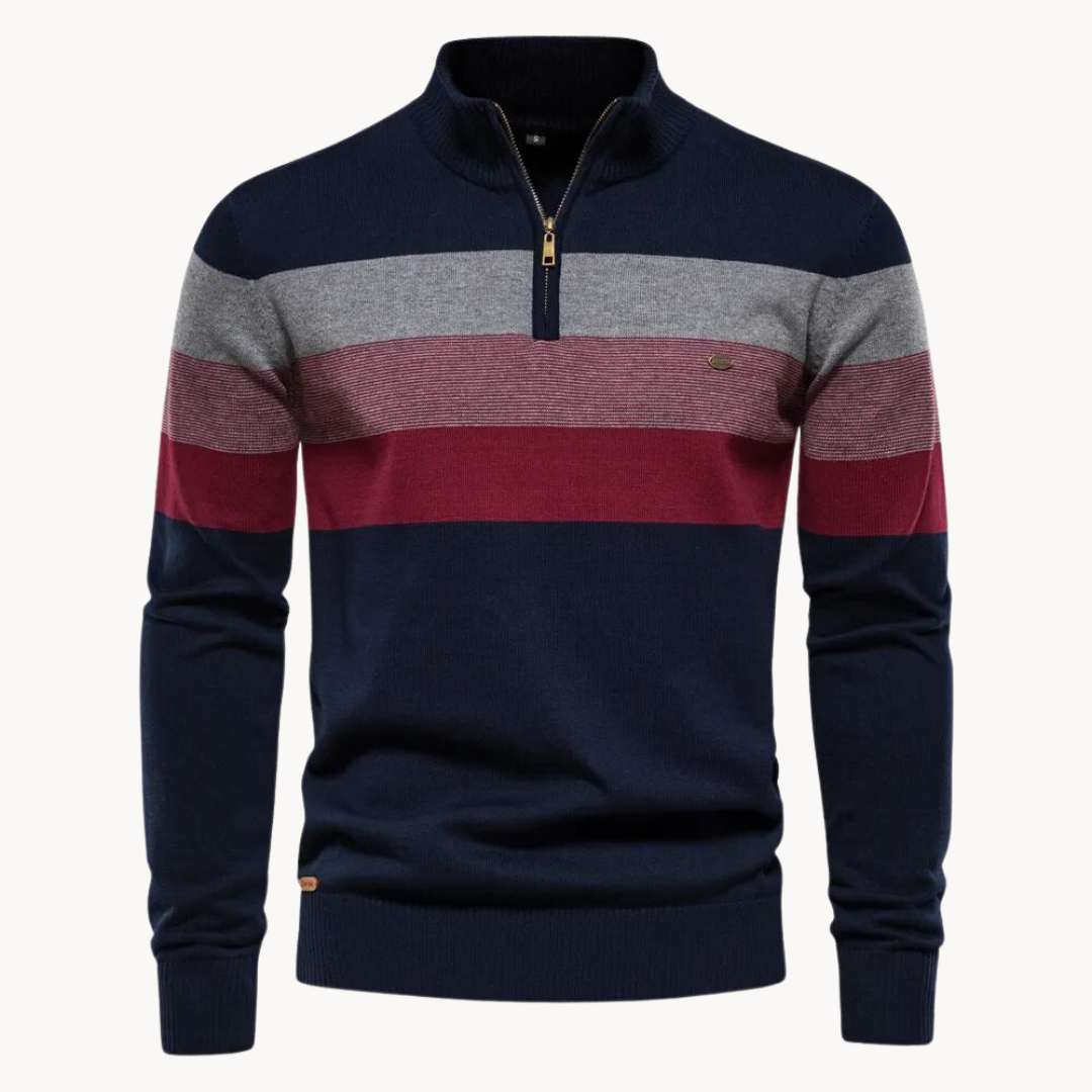 Quarter Zip Sweater – Stijlvolle Herentrui met Ritskraag van Katoenmix