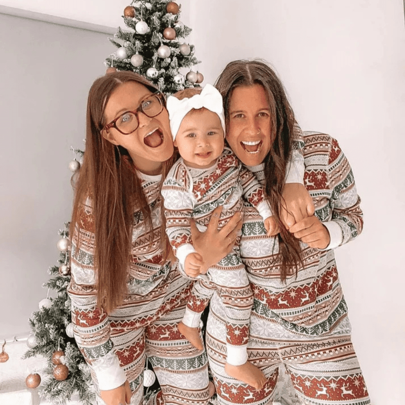 Familie Kerstpyjama Set van Zachte Stof voor Feestelijke Dagen – Gezellige Kerst Pyjama Gezin 1