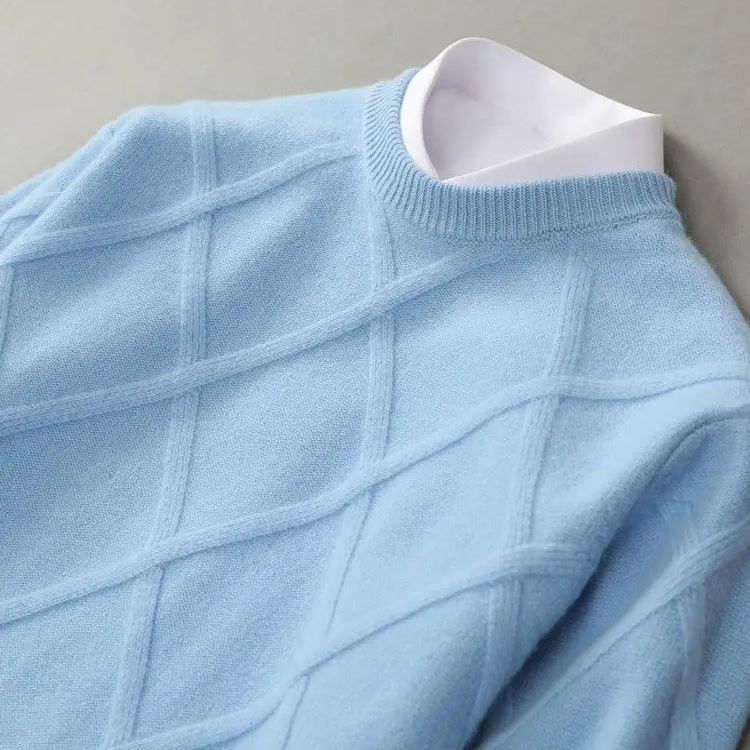 Premium Cashmere Sweater – Luxe Kasjmier Trui met Argyle Patroon