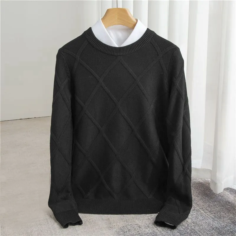 Premium Cashmere Sweater – Luxe Kasjmier Trui met Argyle Patroon