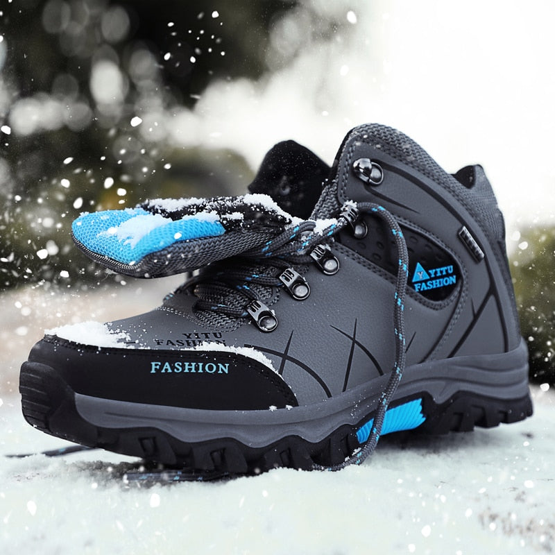 Heren Sneaker Boots – Premium Leren Outdoor Sportschoenen – Waterdicht, Ademend & Antislip