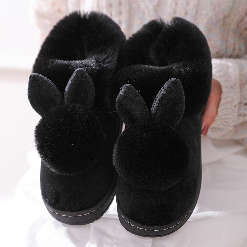 Fluffy Konijnen Pantoffels voor Dames – Zachte, Warme & Schattige Pluche Slippers voor de Winter