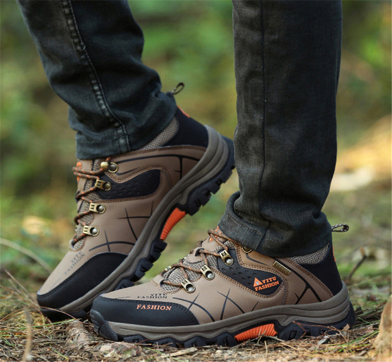 Heren Sneaker Boots – Premium Leren Outdoor Sportschoenen – Waterdicht, Ademend & Antislip