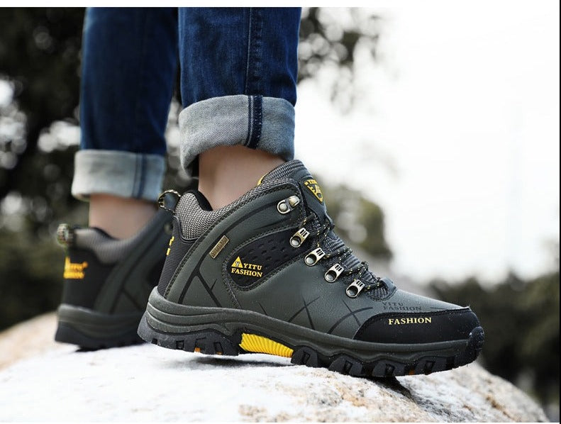 Heren Sneaker Boots – Premium Leren Outdoor Sportschoenen – Waterdicht, Ademend & Antislip