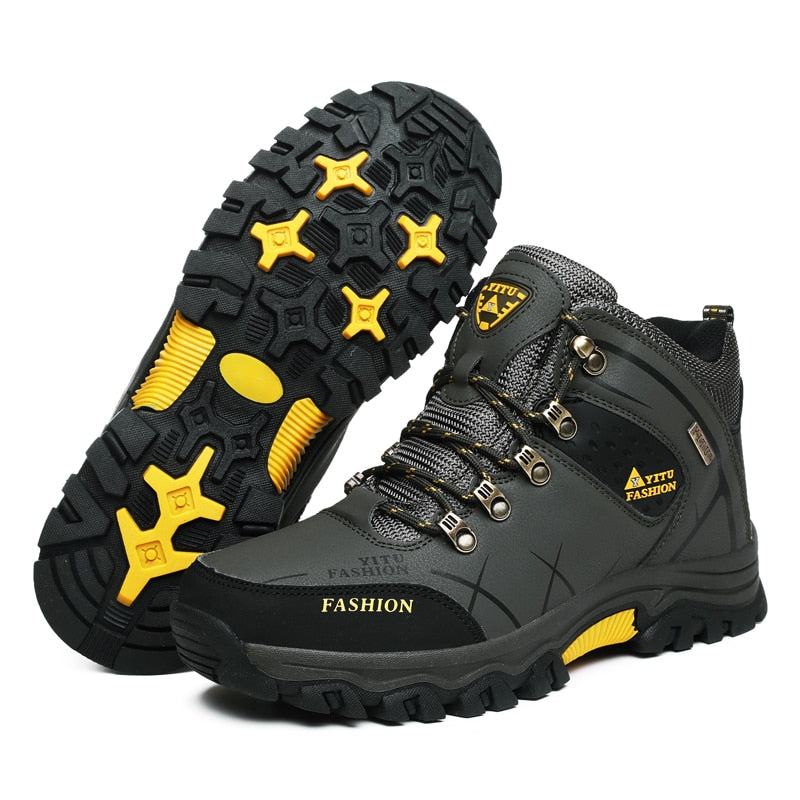 Heren Sneaker Boots – Premium Leren Outdoor Sportschoenen – Waterdicht, Ademend & Antislip