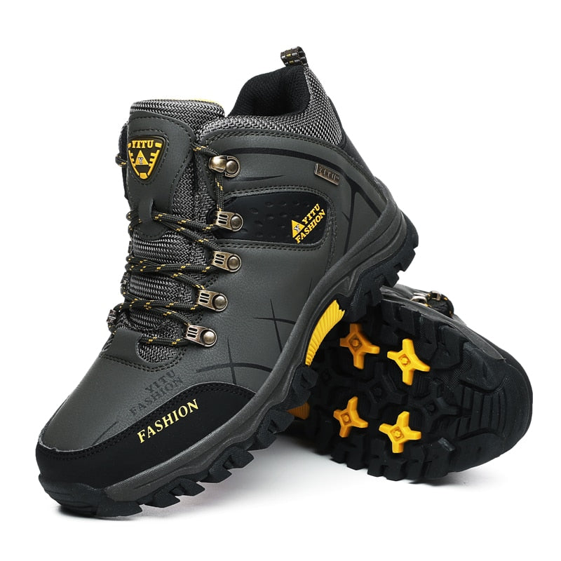 Heren Sneaker Boots – Premium Leren Outdoor Sportschoenen – Waterdicht, Ademend & Antislip