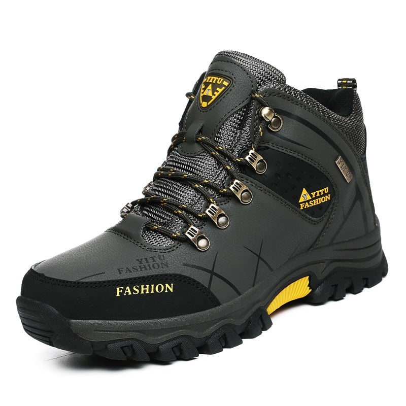 Heren Sneaker Boots – Premium Leren Outdoor Sportschoenen – Waterdicht, Ademend & Antislip