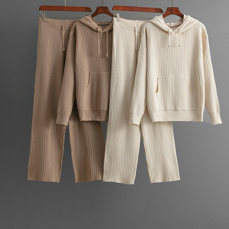 Set van Katoenen Casual Kleding – Comfortabele Hoodie en Broek voor Dagelijks Gebruik