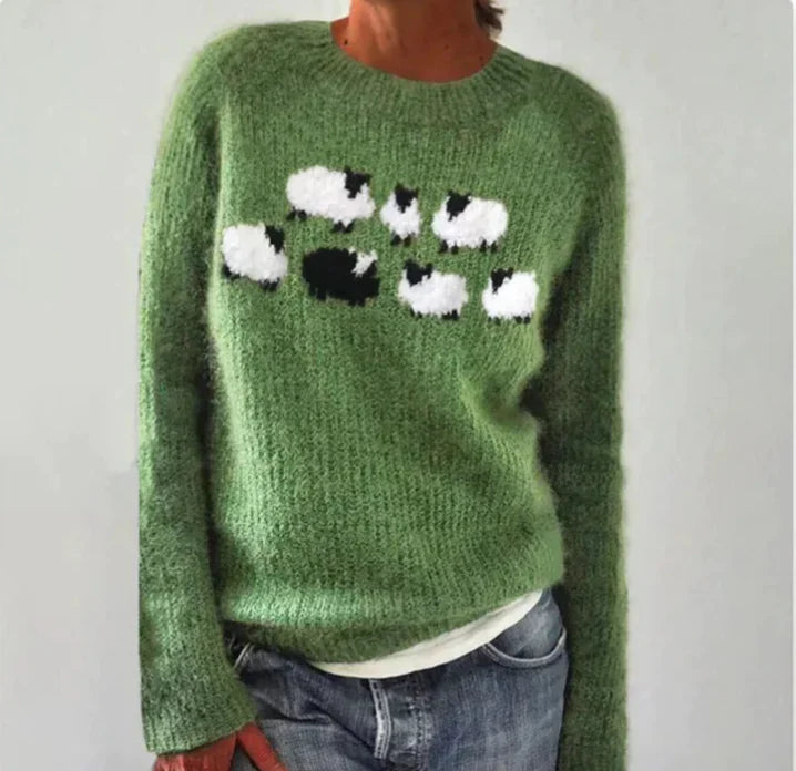 Artistische Trui – Warme Wolmix met Kleurrijk Design | Stijlvolle Wintermode