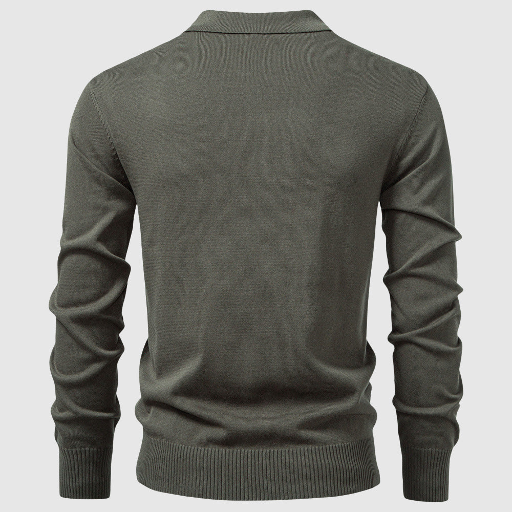 Urbano Sweater – Luxe Kabelbrei Trui met Halve Rits en Sportieve Stijl