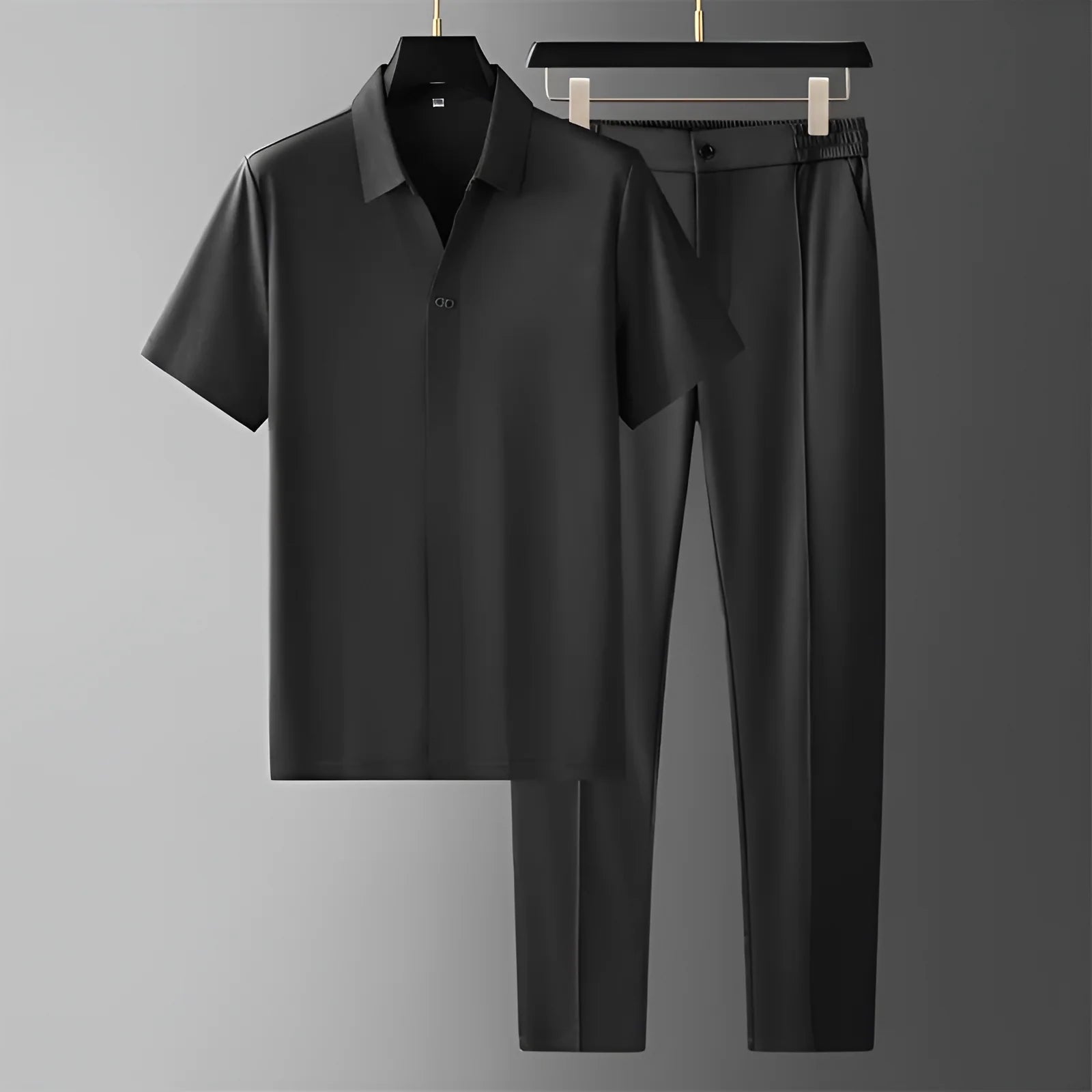 Ontspannen Polo Lounge Set – Zachte Modal Mix, Casual Chic Loungewear voor Dagelijks Comfort