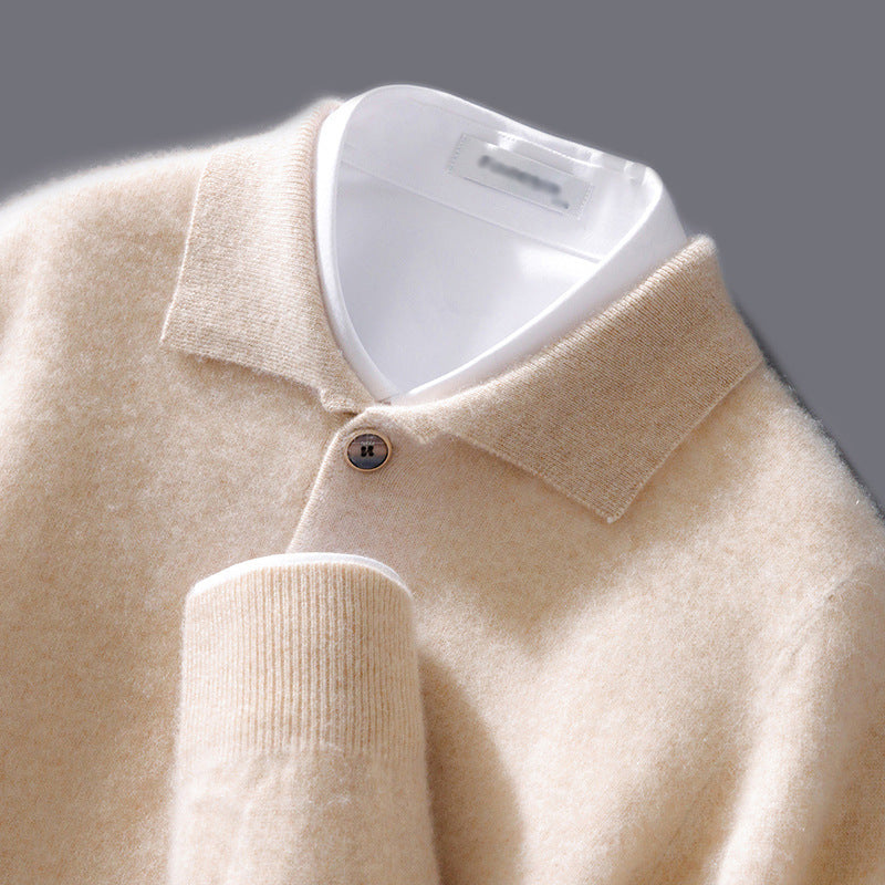 Polo trui Heren & Dames – Luxe Gebreide Wol, Classic Polo Kraag, Comfortabel & Tijdloos