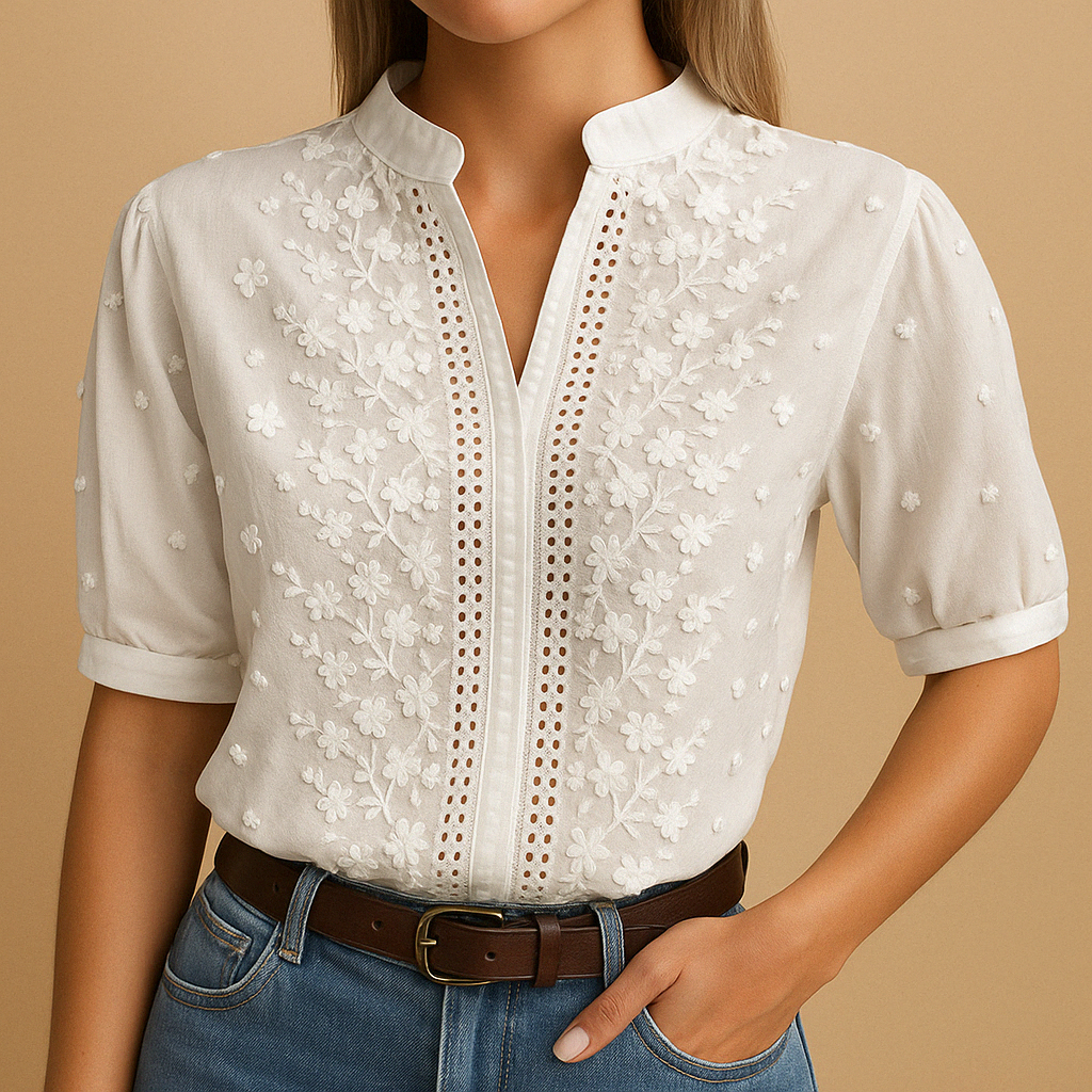 Modieuze Witte Blouse voor Dames – Elegant en Comfortabel voor Werk en Vrije Tijd