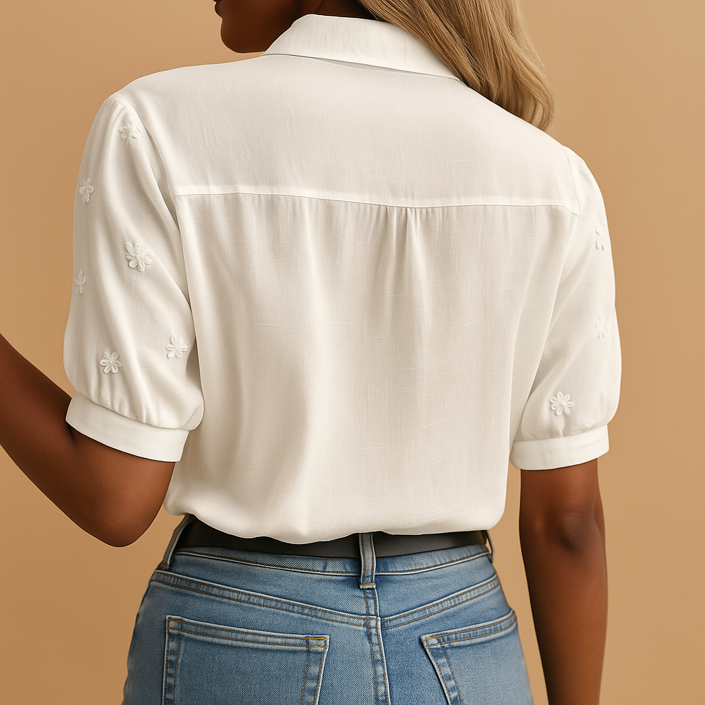 Modieuze Witte Blouse voor Dames – Elegant en Comfortabel voor Werk en Vrije Tijd