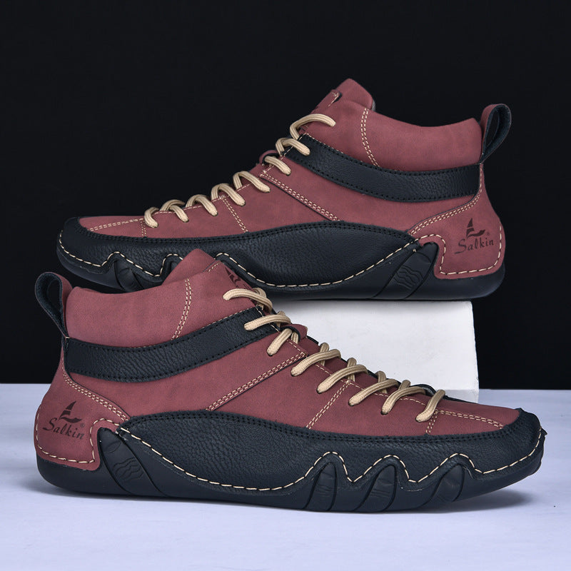 Leren Heren Schoenen – Comfortabele Nubuck Leren Schoenen met Grip & Duurzaamheid