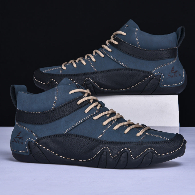 Leren Heren Schoenen – Comfortabele Nubuck Leren Schoenen met Grip & Duurzaamheid