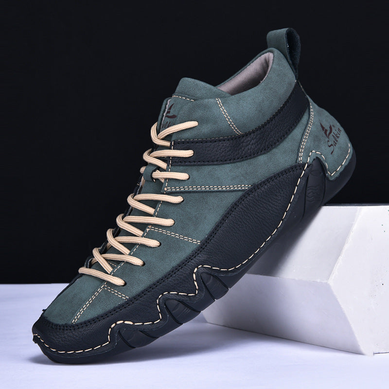 Leren Heren Schoenen – Comfortabele Nubuck Leren Schoenen met Grip & Duurzaamheid
