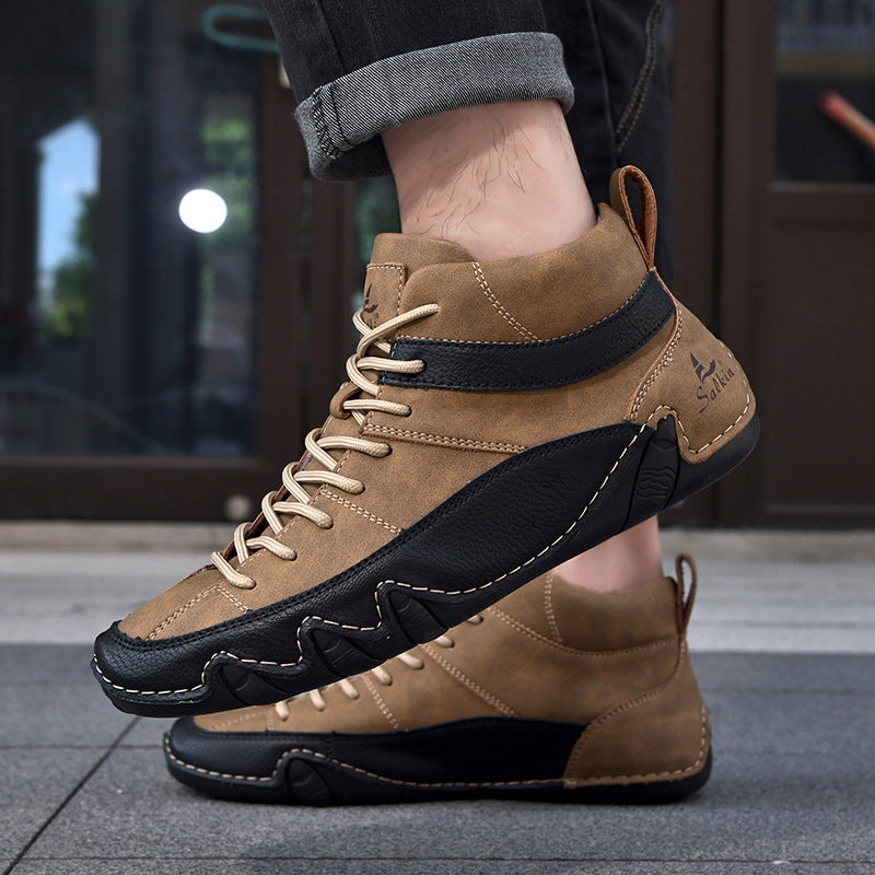 Leren Heren Schoenen – Comfortabele Nubuck Leren Schoenen met Grip & Duurzaamheid