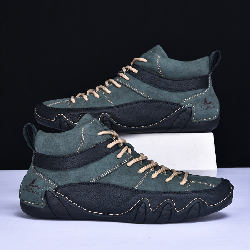 Leren Heren Schoenen – Comfortabele Nubuck Leren Schoenen met Grip & Duurzaamheid