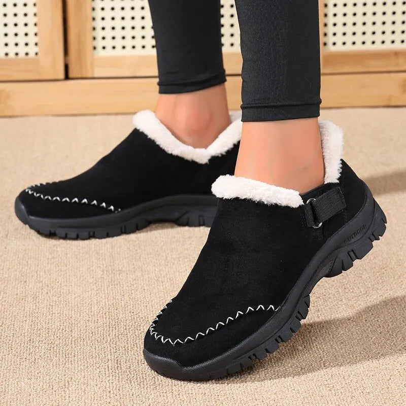Winter Instappers met Imitatiebont Voering – Warme Orthopedische Schoenen met Antislip Zool
