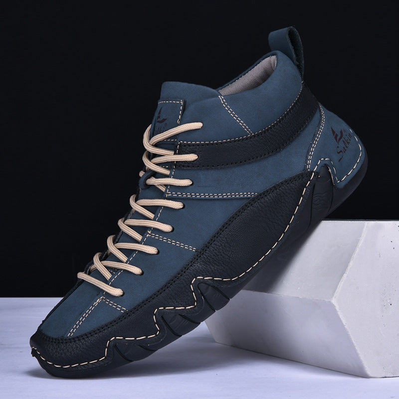 Leren Heren Schoenen – Comfortabele Nubuck Leren Schoenen met Grip & Duurzaamheid