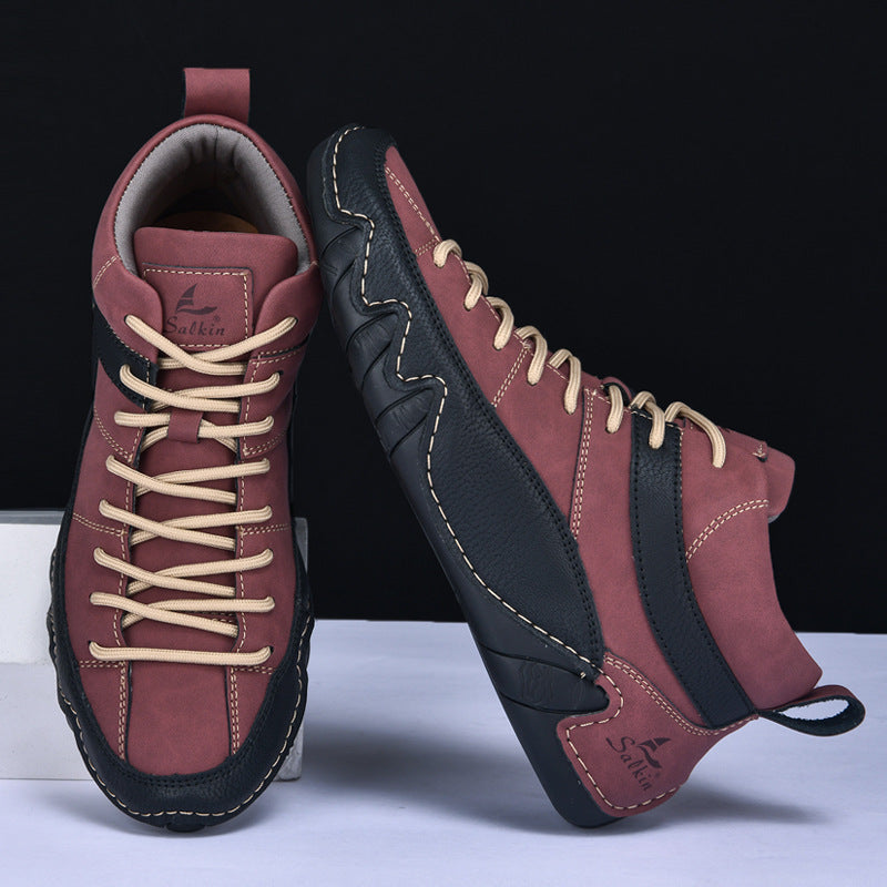 Leren Heren Schoenen – Comfortabele Nubuck Leren Schoenen met Grip & Duurzaamheid