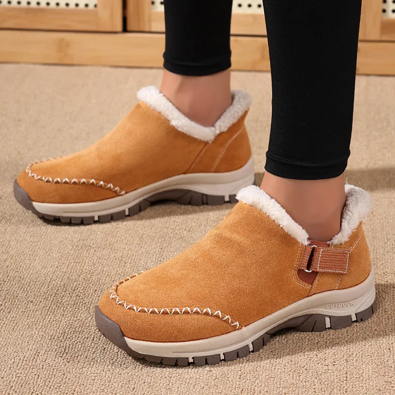 Winter Instappers met Imitatiebont Voering – Warme Orthopedische Schoenen met Antislip Zool