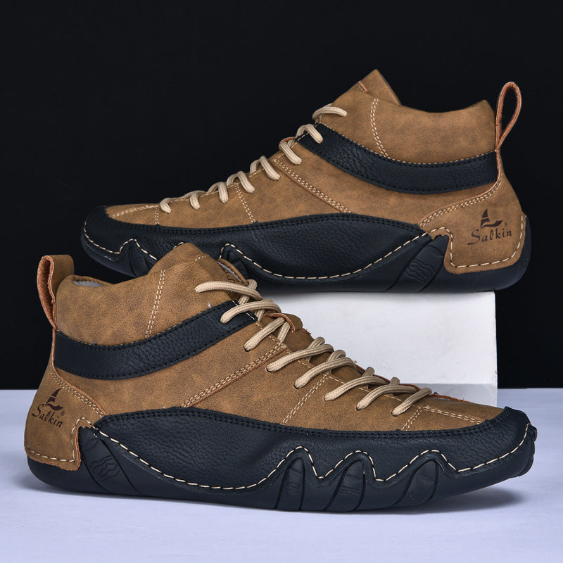 Leren Heren Schoenen – Comfortabele Nubuck Leren Schoenen met Grip & Duurzaamheid