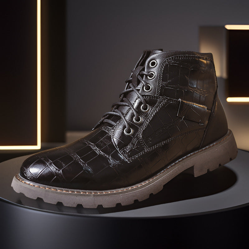 Heren Leren Enkellaarzen – Handgemaakte Vintage Werk- en Casual Boots met Comfortabele Zool