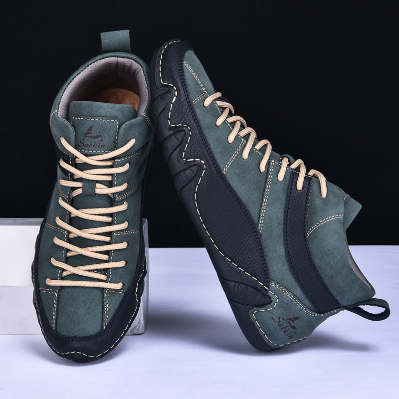 Leren Heren Schoenen – Comfortabele Nubuck Leren Schoenen met Grip & Duurzaamheid