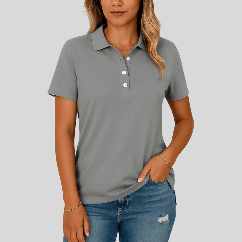 Tijdloos Dames Poloshirt – Elegant, Ademend & Comfortabel voor Werk of Vrije Tijd