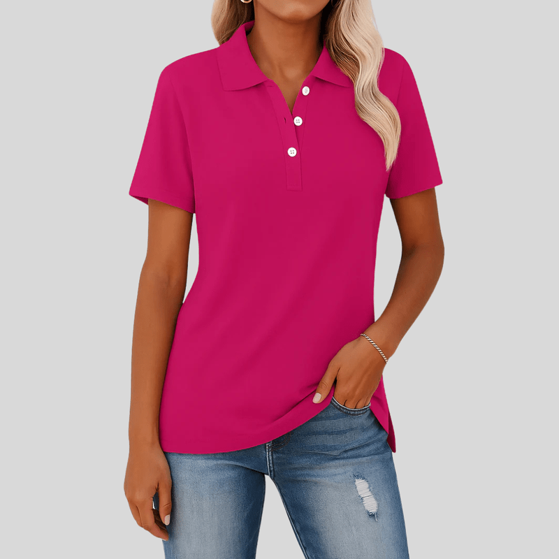 Tijdloos Dames Poloshirt – Elegant, Ademend & Comfortabel voor Werk of Vrije Tijd