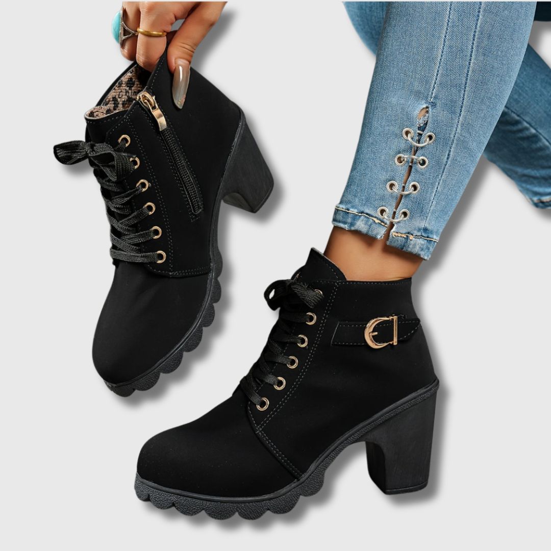 Casual Enkellaarsjes met Hak – Stijlvolle Comfortschoenen voor Dagelijks Gebruik