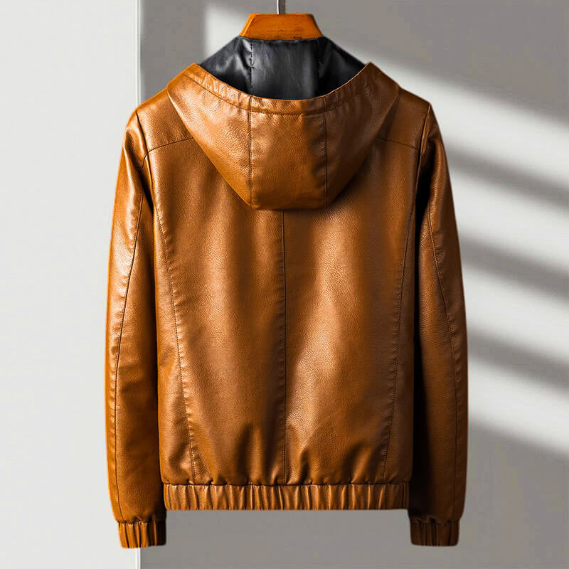 Leren Jack met Capuchon – Premium Eco-Leder & Urban Stijl
