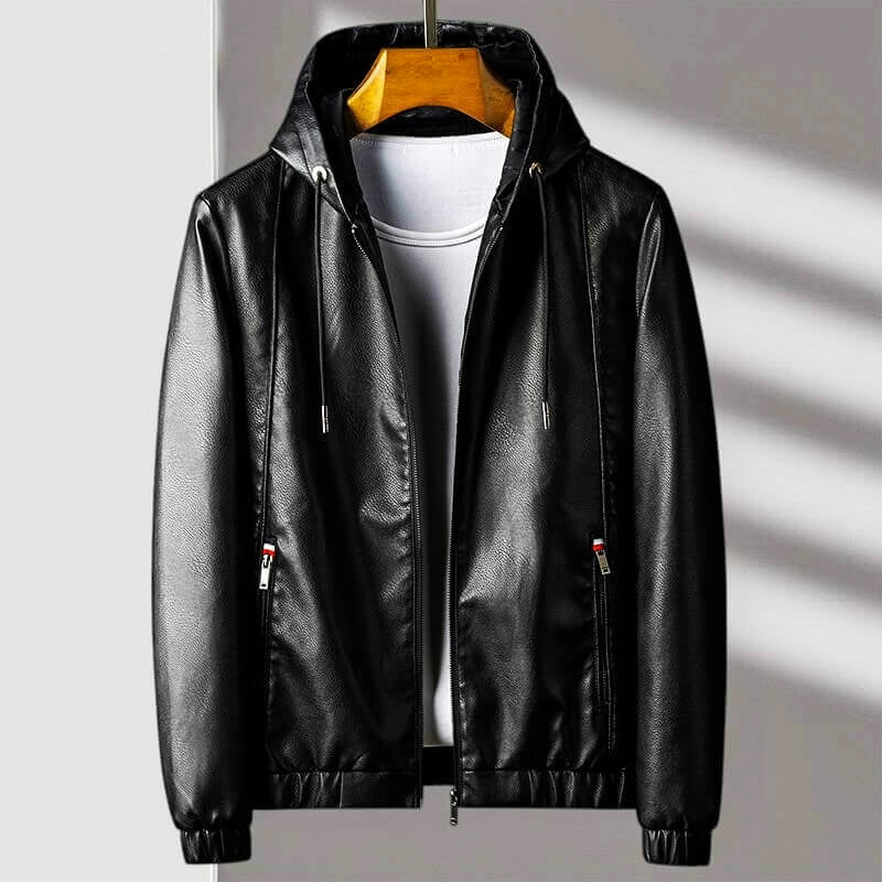 Leren Jack met Capuchon – Premium Eco-Leder & Urban Stijl