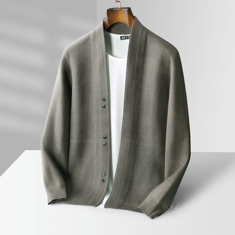 Wool Weaver Cardigan – Luxe Gebreid Vest van Wol met Ruitpatroon