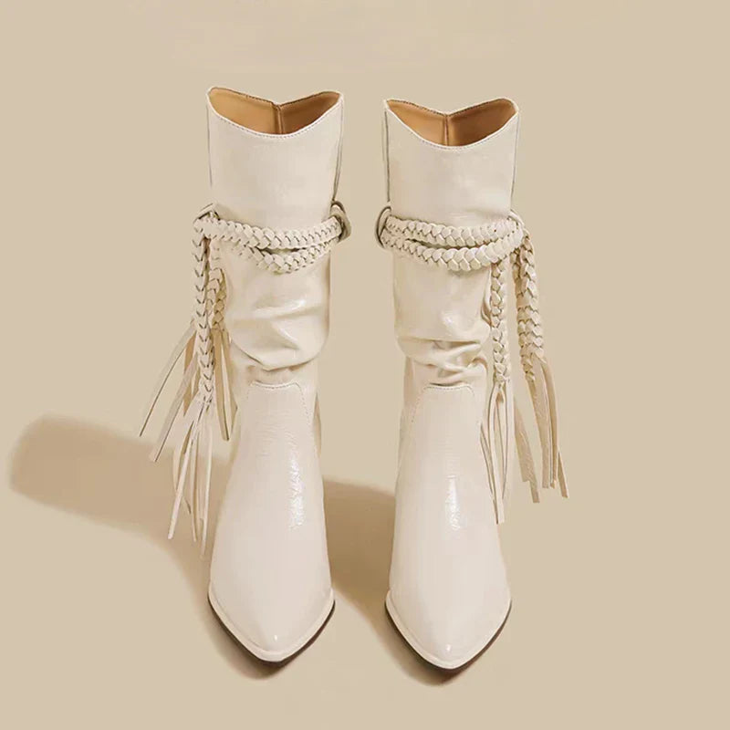 Western Flair Boots – Suède Laarzen met Franjes, Comfortabele Hak & Stijlvolle Western Look