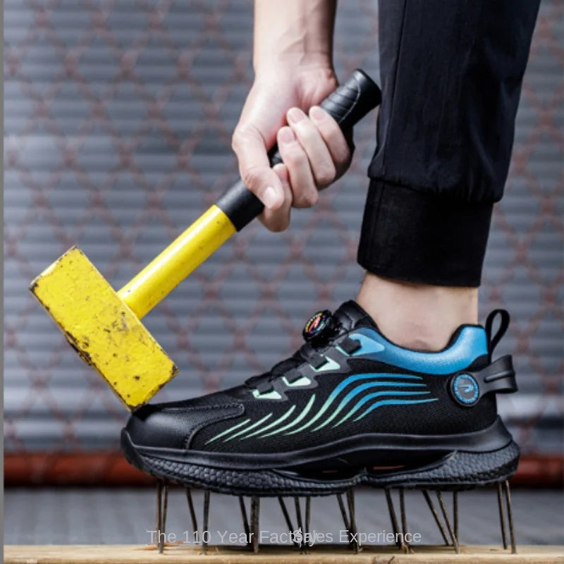 Nieuwe Veiligheidsschoenen Heren – Rotating Button, Stalen Neus & Sportief Design | Anti-Slip & Onverwoestbaar