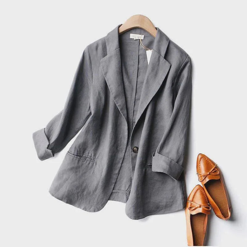 Linnen Blazer voor Dames – Lichtgewicht, Ademend & Stijlvol voor Zomer en Lente