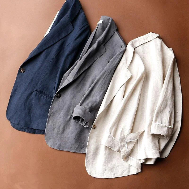 Linnen Blazer voor Dames – Lichtgewicht, Ademend & Stijlvol voor Zomer en Lente