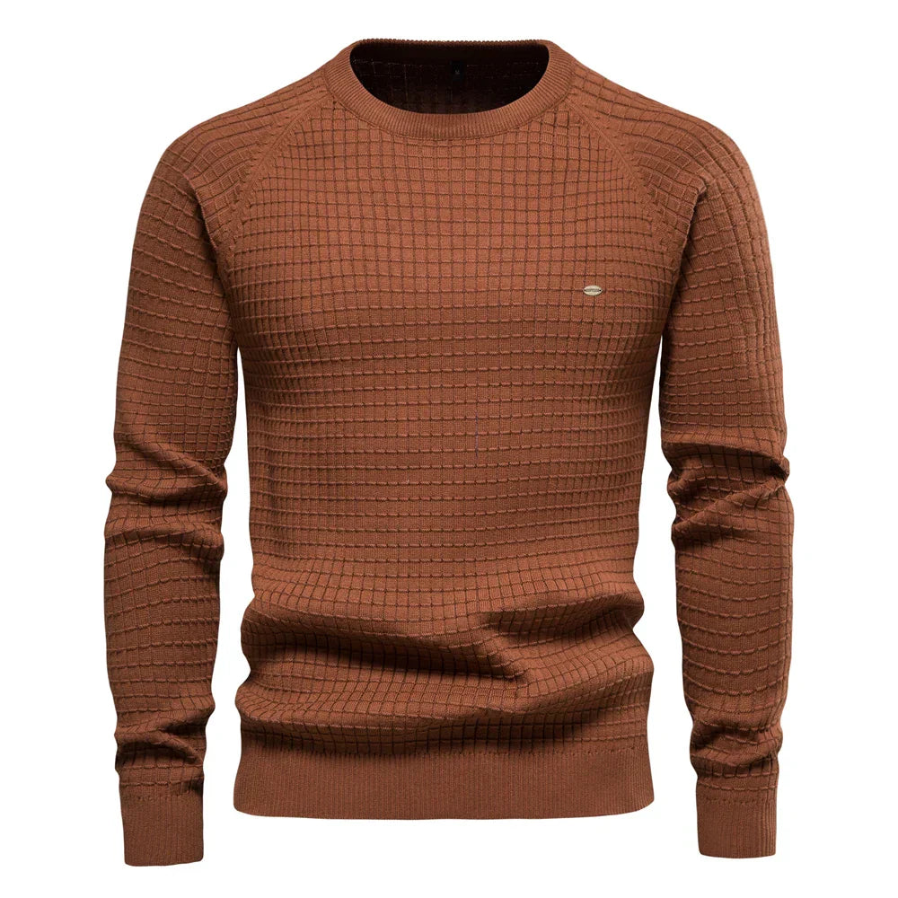 Heren Pullover van Katoen met Patroon – Comfortabel, Slim Fit & Veelzijdig