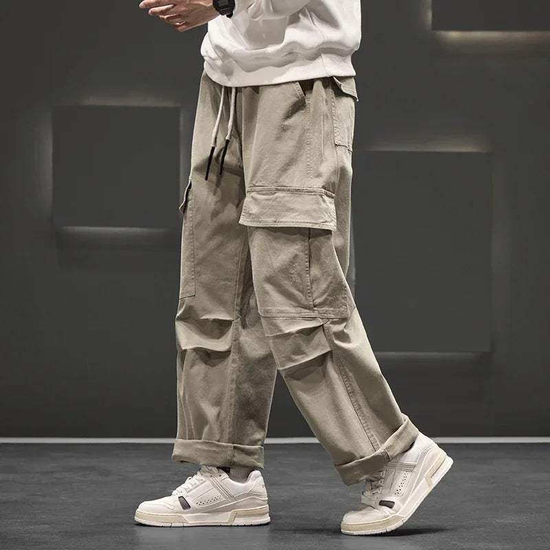 Casual Utility Cargo Broek voor Heren – Lichtgewicht Katoen met Losse Fit