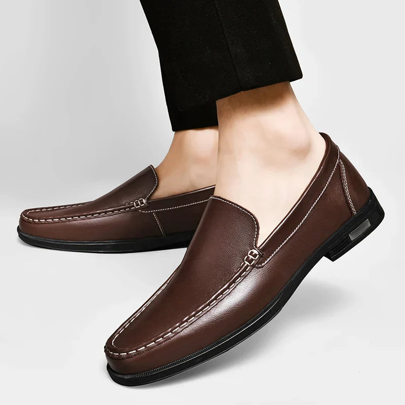 Heren Leren Loafers – Klassieke Instappers van Echt Leer met Comfortabele Zool