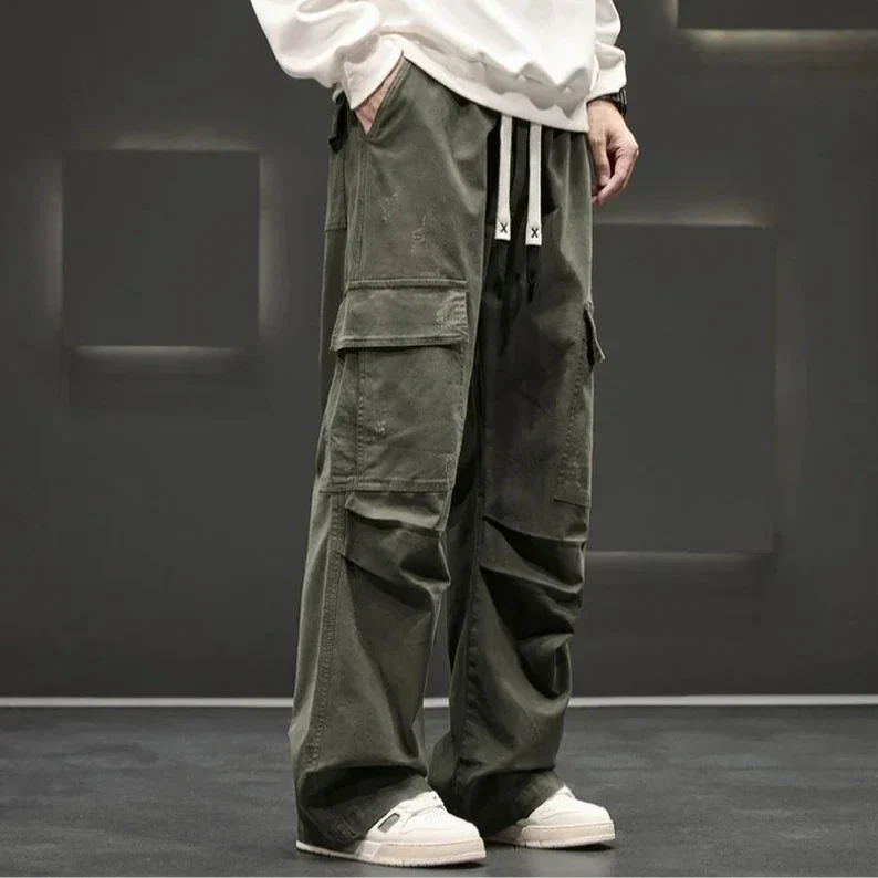 Casual Utility Cargo Broek voor Heren – Lichtgewicht Katoen met Losse Fit