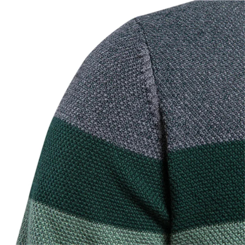 Stoere Herentrui – Slim Fit Gebreide Trui van Zacht Katoen met Gerstekorrelstructuur